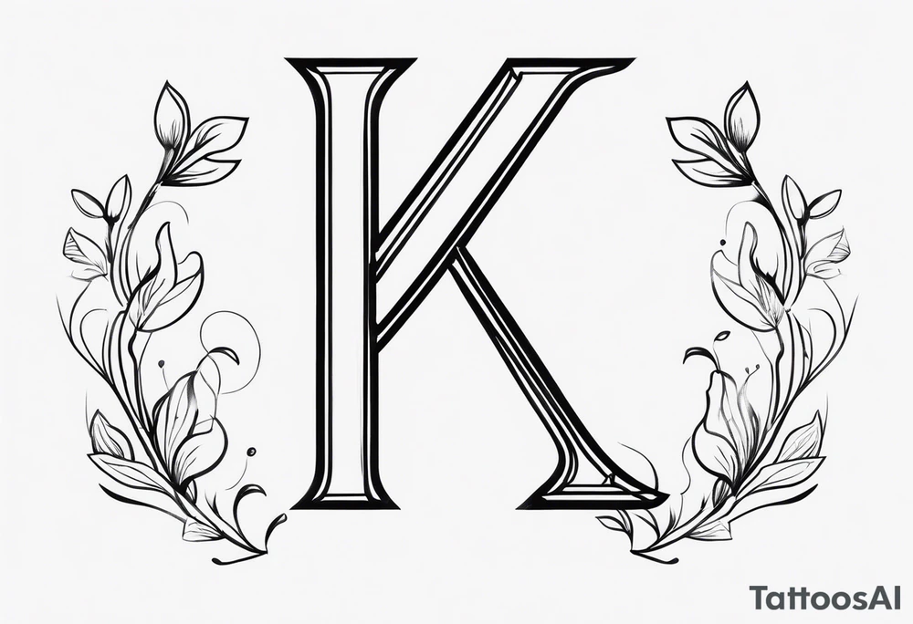 Clean, thin lines forming a monogram. The "K" and 3 tattoo idea Clean, thin lines forming a monogram. The "K" and 3 tattoo idea