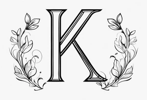 Clean, thin lines forming a monogram. The "K" and 3 tattoo idea