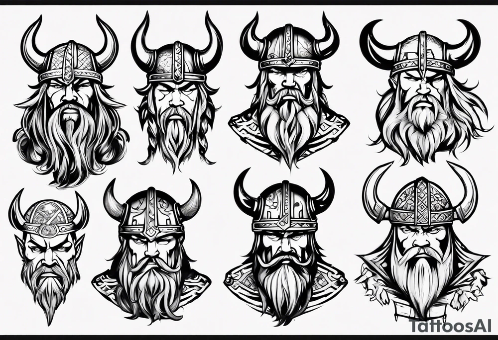 viking headshot tattoo idea