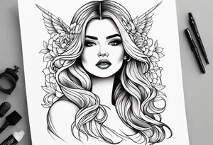 Female outline tattoo idea