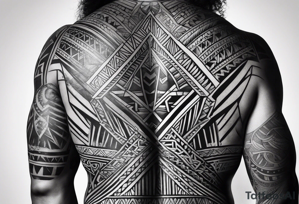 Samoan pe'a inspired back tattoo tattoo idea
