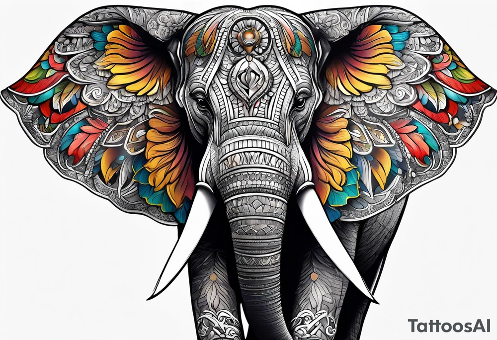 winged elephant tattoo idea