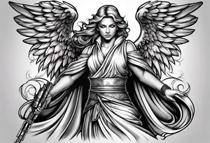 Angel with a lightsaber tattoo idea