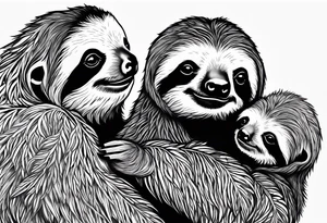 Sloth and babies tattoo idea