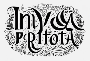 Надпись красивым шрифтом «INAYA» эстетично, тонко  с рыбой tattoo idea