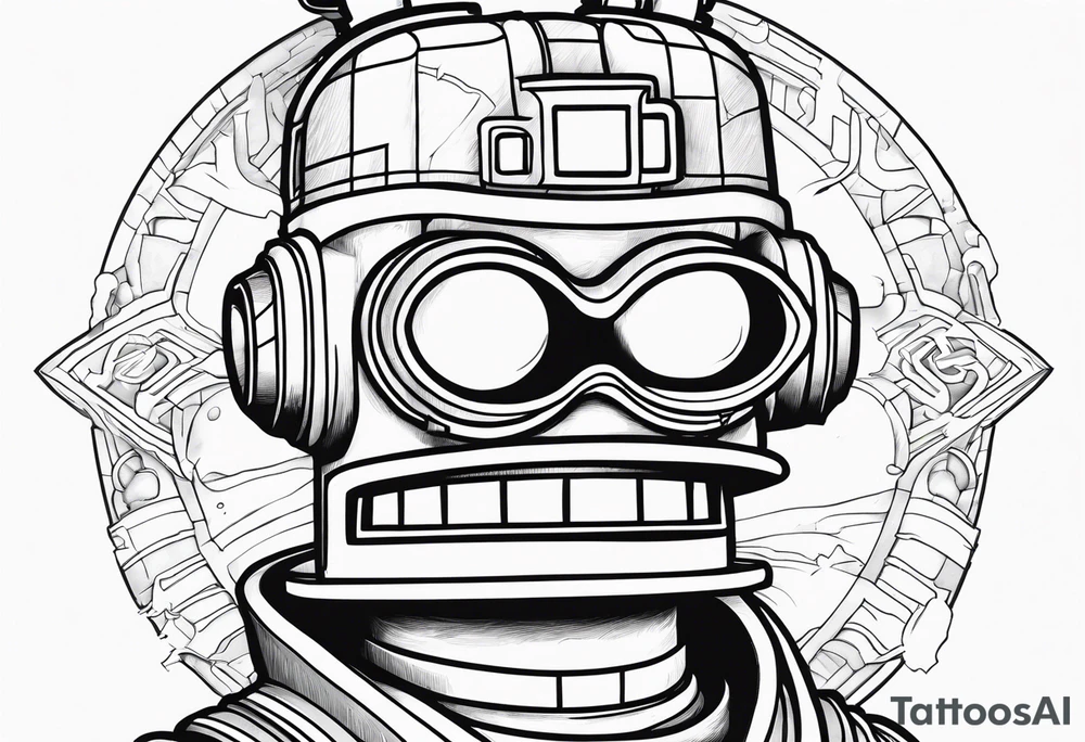 Futurama Bender Fry's that where he says fuck you tattoo idea