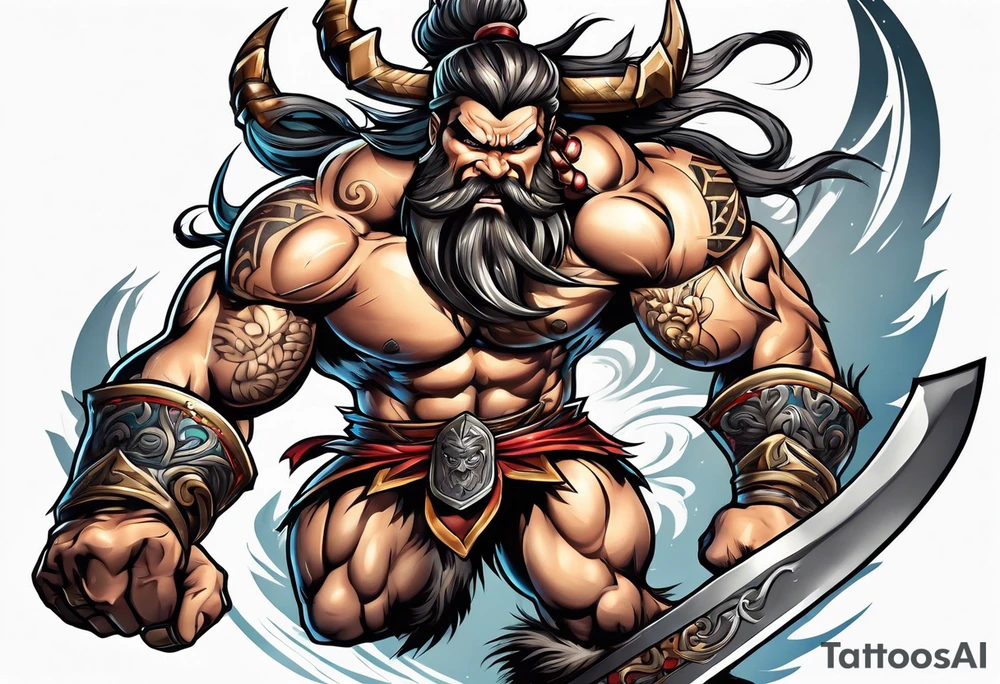 leaping barbarian tattoo idea