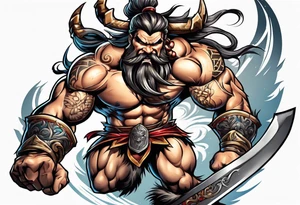 leaping barbarian tattoo idea