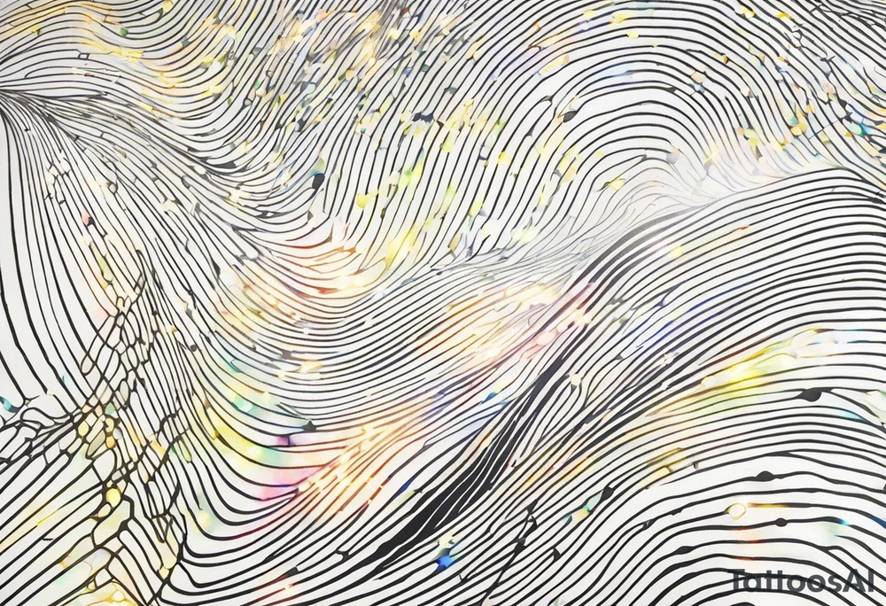 luminous trail that transcends time and space, etched onto your skin. The trail blurs into existence, its edges pulsating with energy. Imagine it as a ribbon of iridescent light, weaving through a cybernetic lattice—a fusion of biomechanics and cosmic velocity. tattoo idea