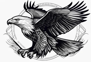 flying fish eagle tattoo idea