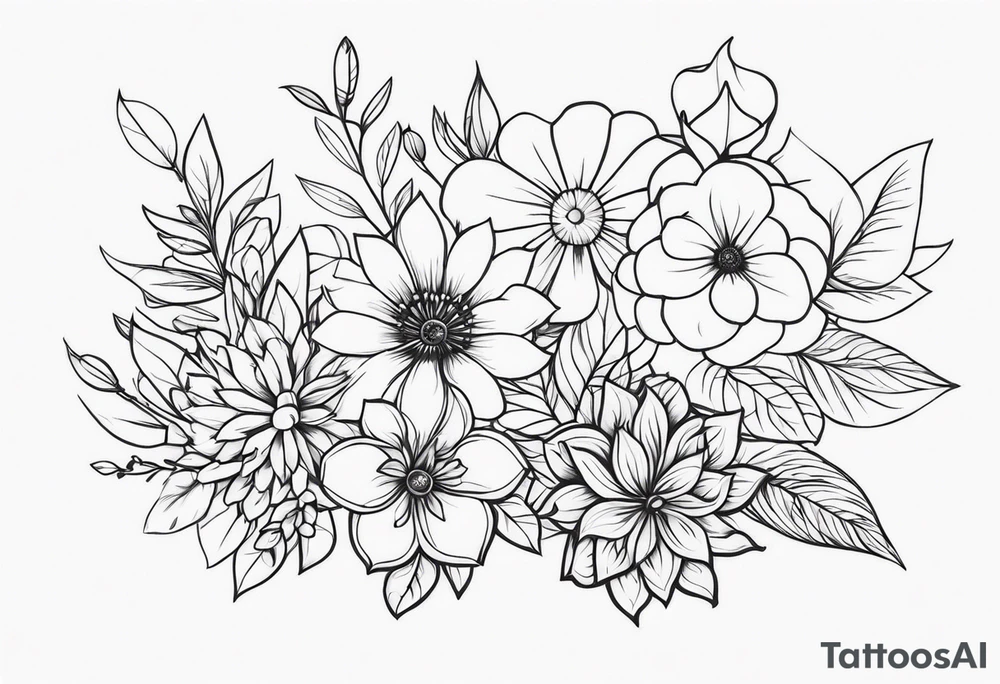 ornaments of flowers tattoo idea