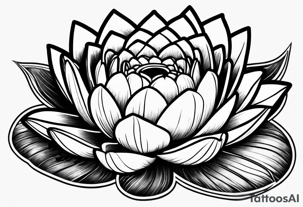 Heart made out of a Daisy and a water lily tattoo idea