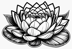 Heart made out of a Daisy and a water lily tattoo idea