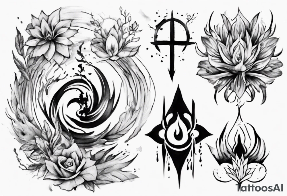 Paint drawing inner peace tattoo idea