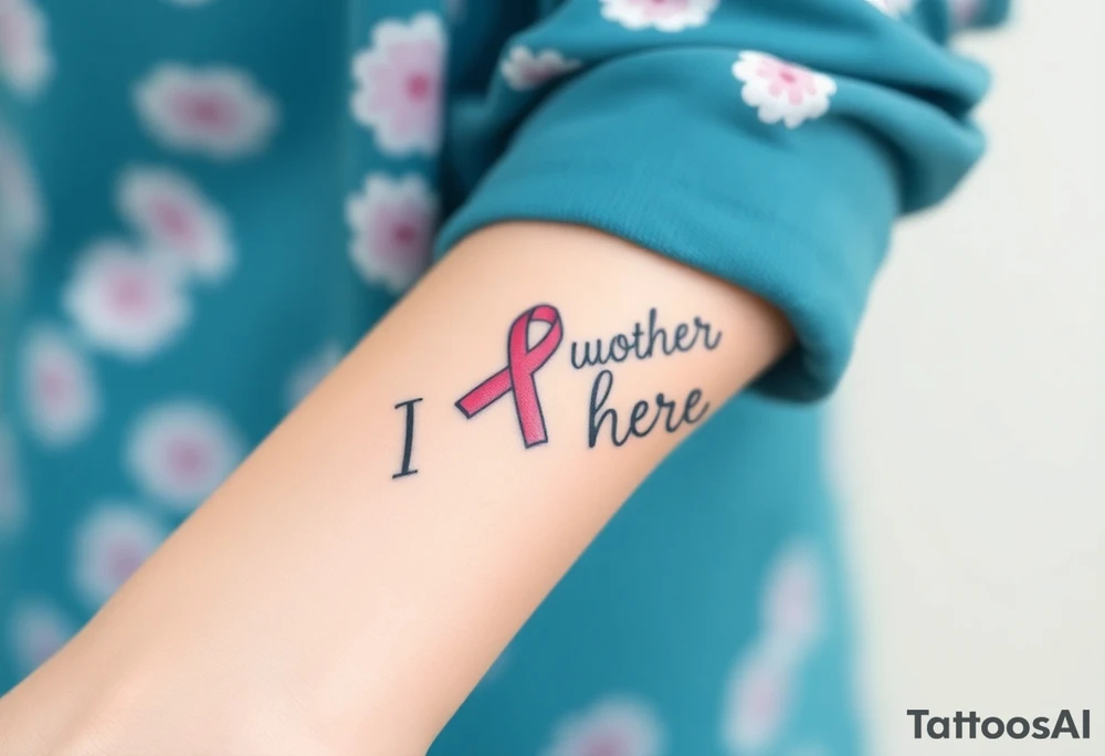 Breast cancer I am here tattoo idea