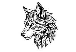 Geometric wolfface tattoo idea