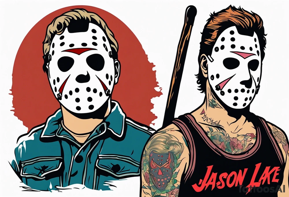 camp crystal lake and jason vorhees tattoo idea