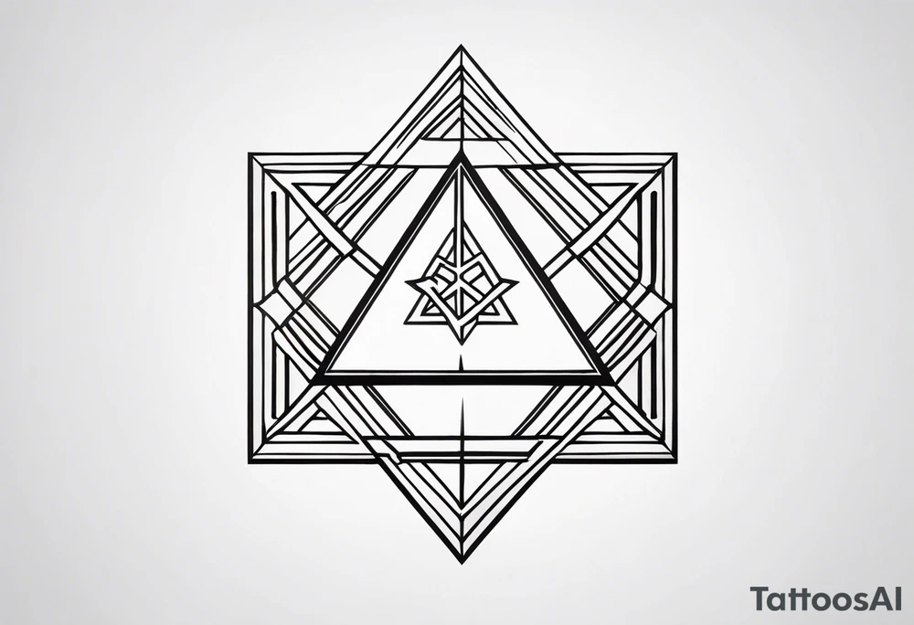 free masonry symbol , rectangle tattoo idea