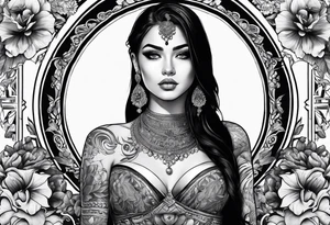 Girl with big giant boobs tattoo idea