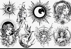 Wasser Nymphe Sonne tattoo idea