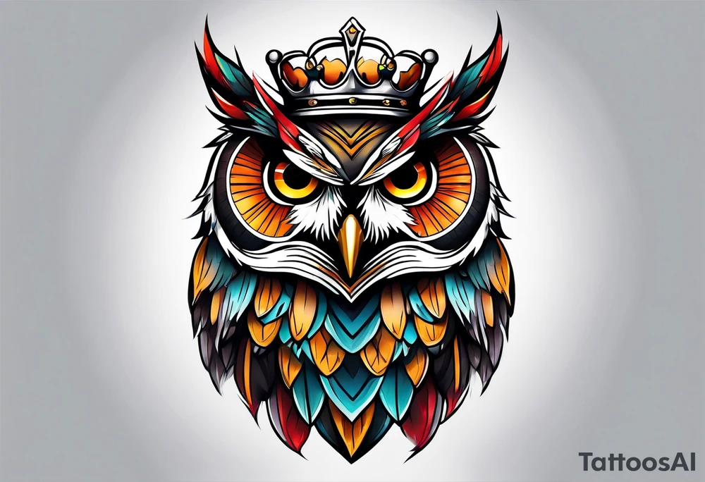 king owl tattoo idea