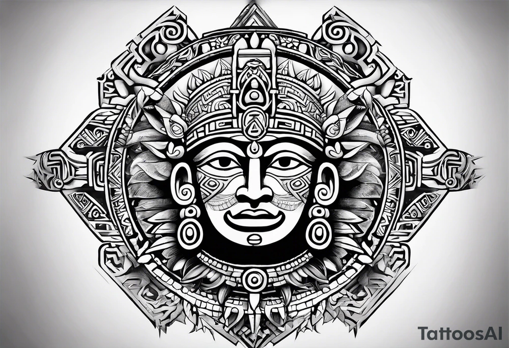 Kinich ahau Mayan sun god tattoo idea