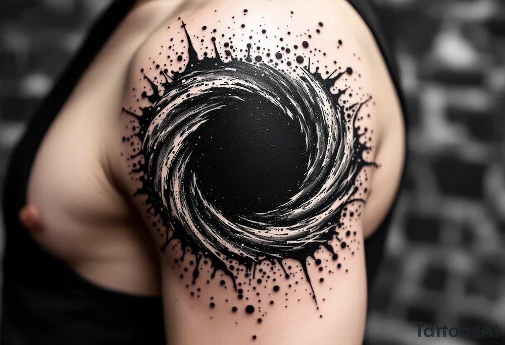2 different worlds on both sides of a black hole tattoo idea