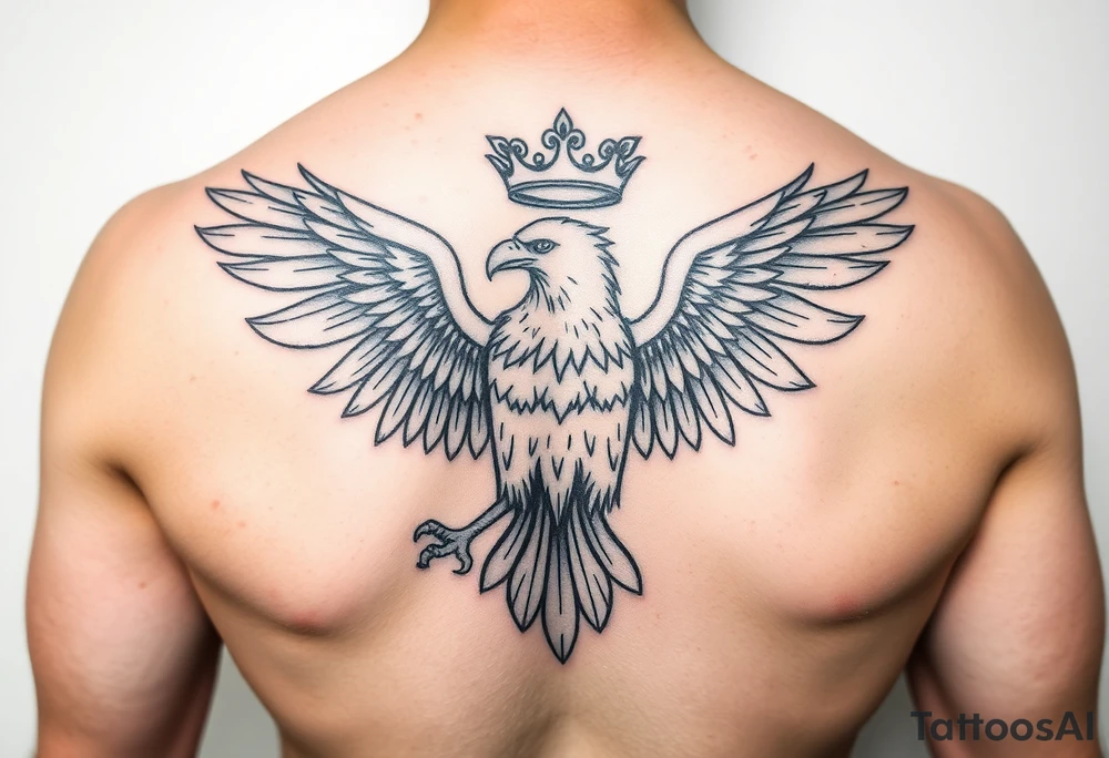 eagle with a crown tattoo idea