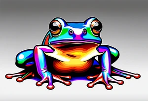Tiny frog with pride flag tattoo idea