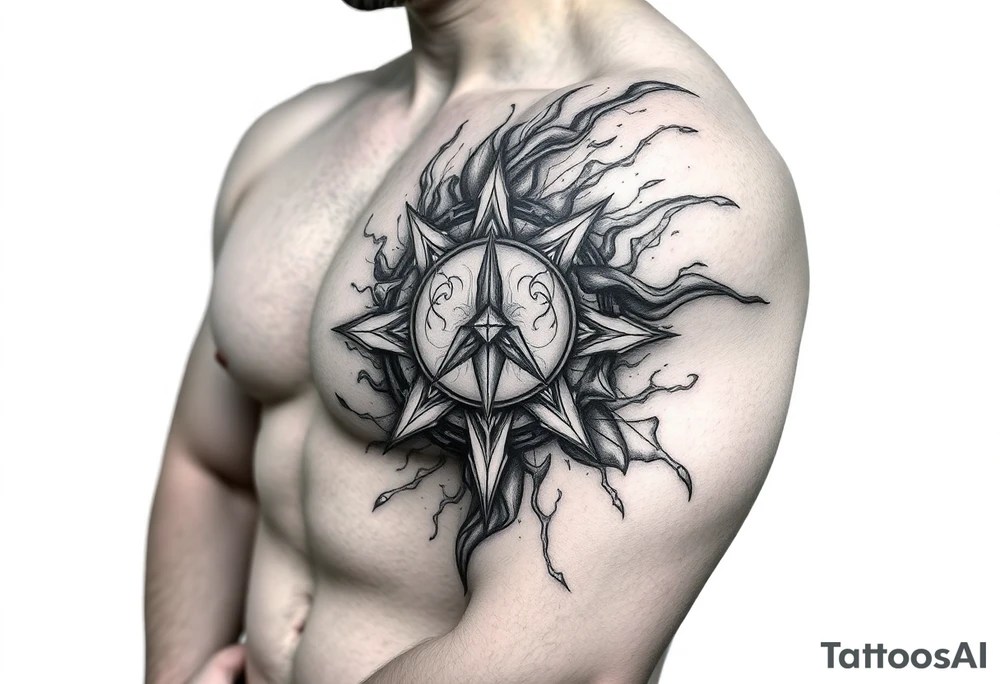 Symbol of a chaotic life with mental health struggles but I am now healing tattoo idea