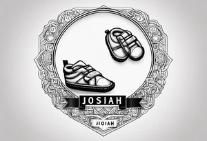 My son name JOSIAH with his baby foot print tattoo idea