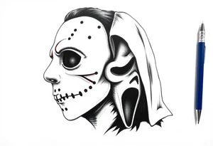 Jason & scream mask tattoo idea