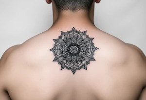 intricate mandala with sacred geometry and cosmic elements tattoo idea