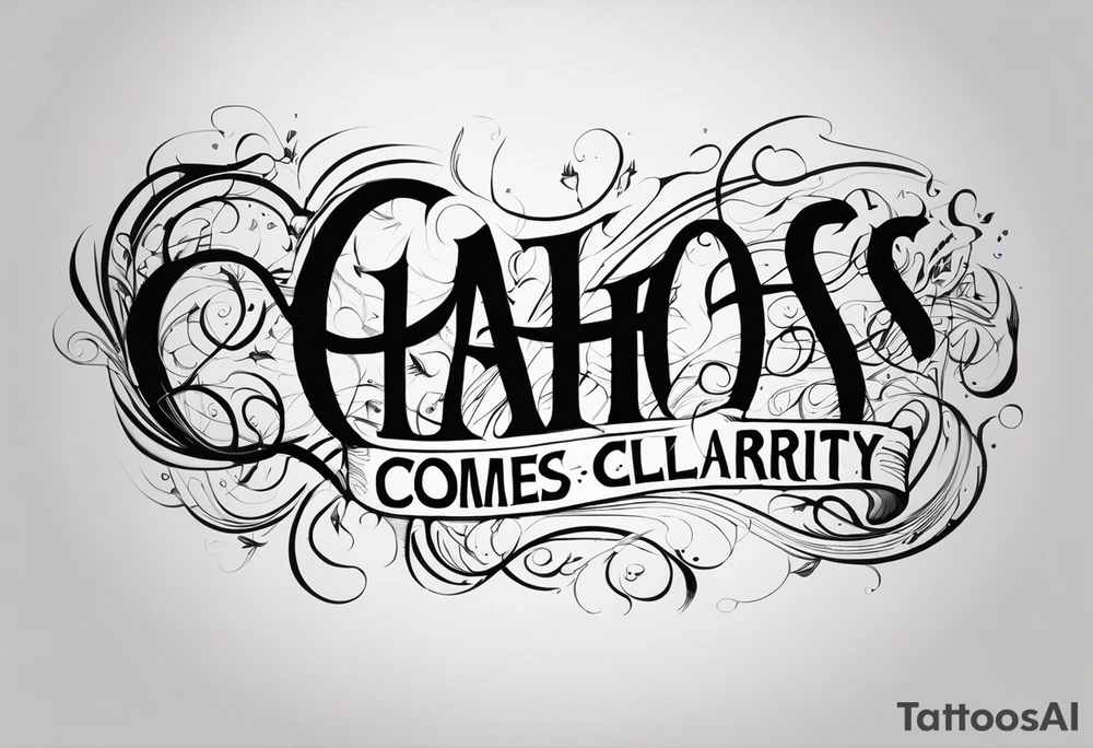 “From chaos comes clarity” tattoo idea