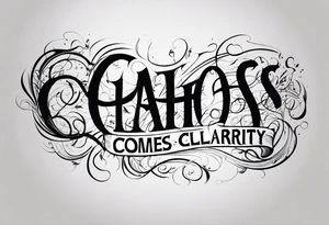 “From chaos comes clarity” tattoo idea