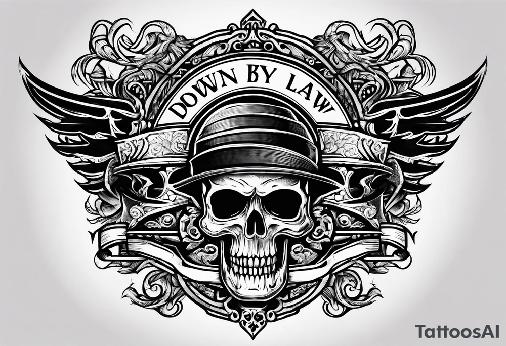 Down by Law old English font tattoo idea