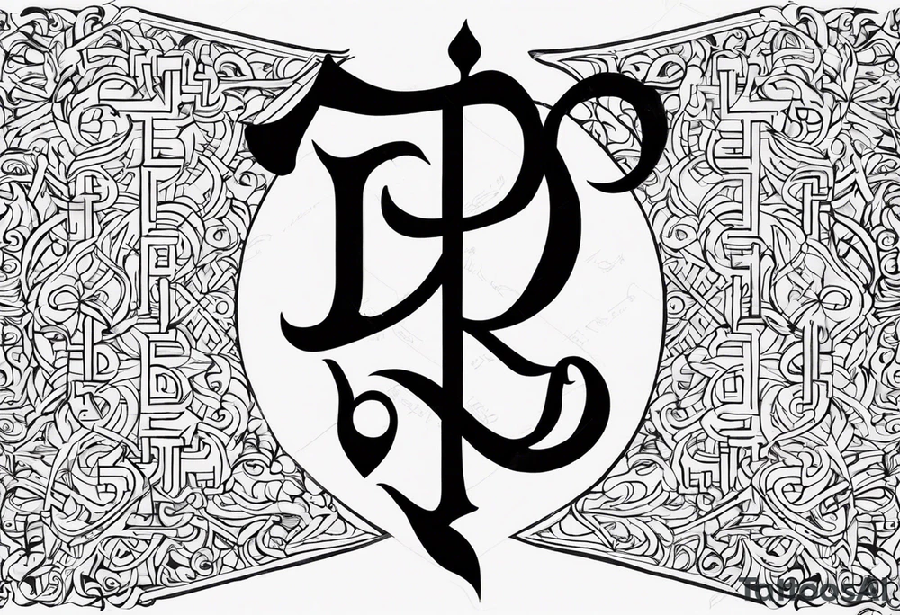 Tattoo ਨਿਰਭਉ ਨਿਰਵੈਰ written in Gurmukhi written text. Add fire and heart to symbolize strength and love tattoo idea