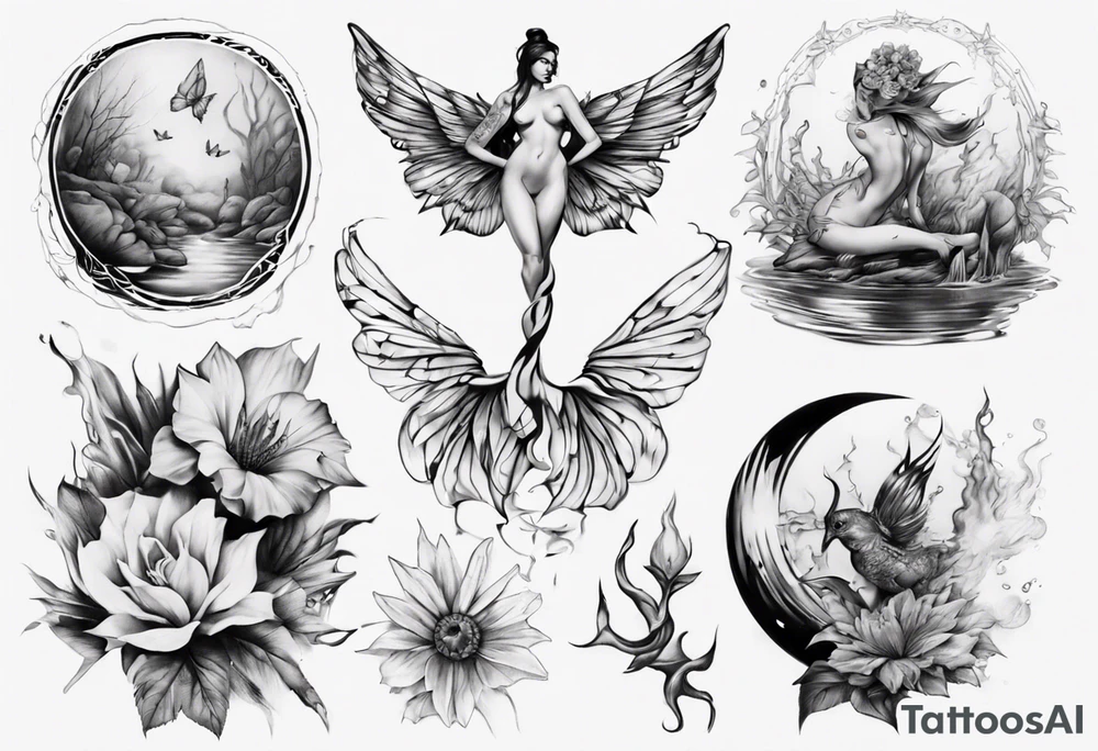 Wasser Nymphe tattoo idea