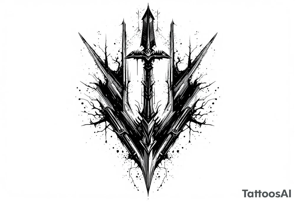 thick original  arrow that show down tattoo idea