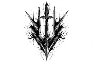 thick original  arrow that show down tattoo idea