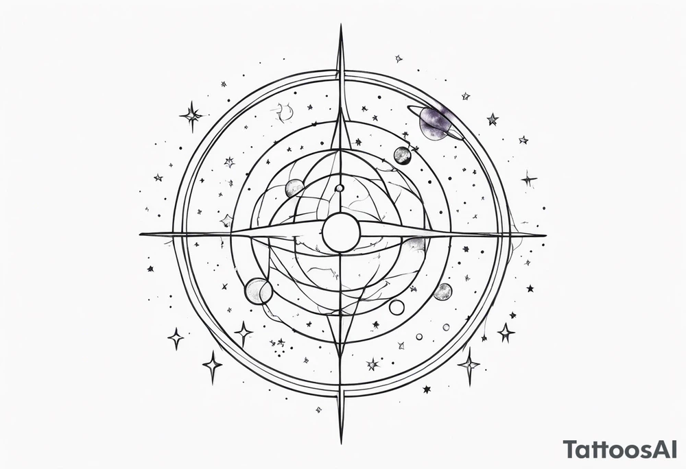 Celestial galaxy realistic tattoo idea