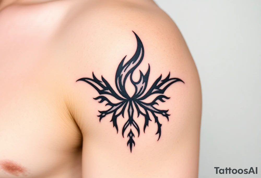 a flame in a roots form tattoo idea