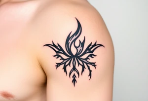 a flame in a roots form tattoo idea