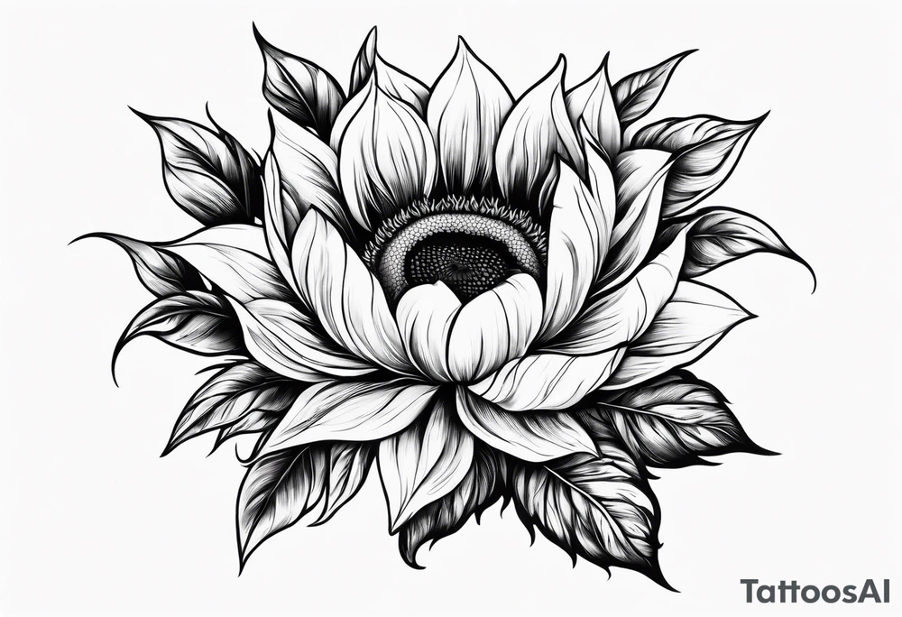 Flower fire an a sunflower tattoo idea