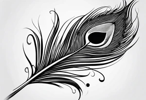 quill with peacock feather tattoo idea