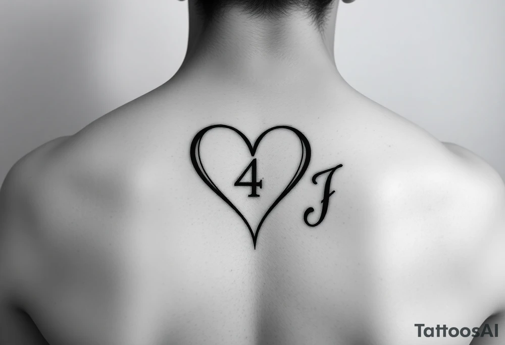 Simple  small 2 forwards an two backwards to make a heart then add the 4 somewhere with a r +J tattoo idea