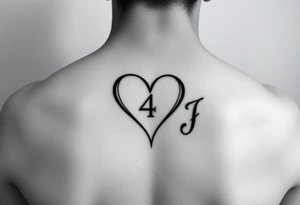 Simple  small 2 forwards an two backwards to make a heart then add the 4 somewhere with a r +J tattoo idea