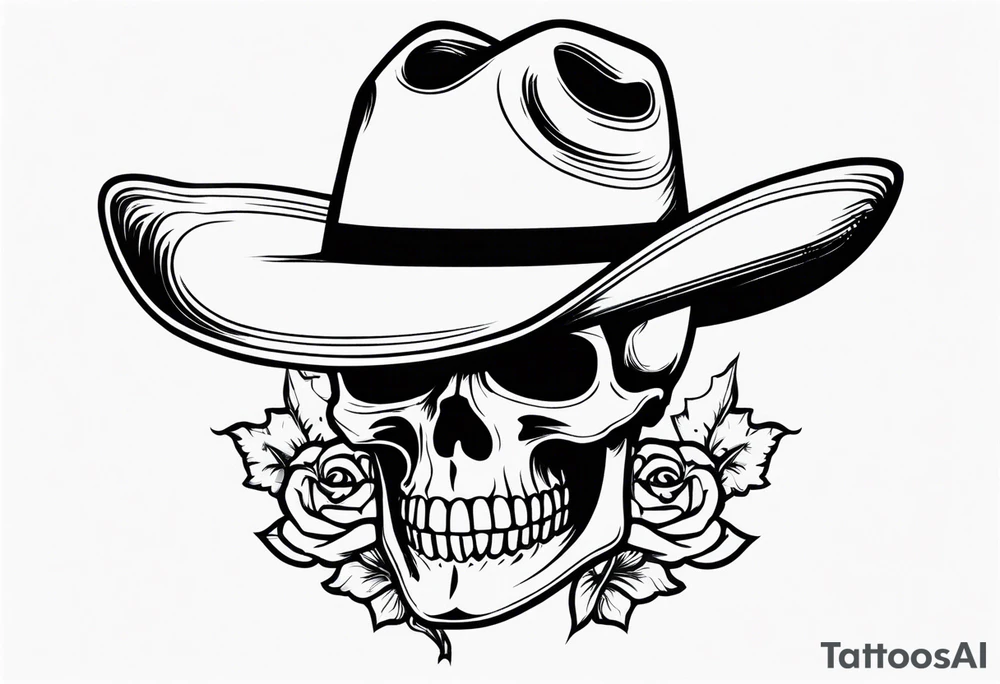 skeleton cowboy hat tattoo idea