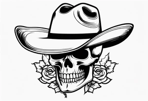 skeleton cowboy hat tattoo idea