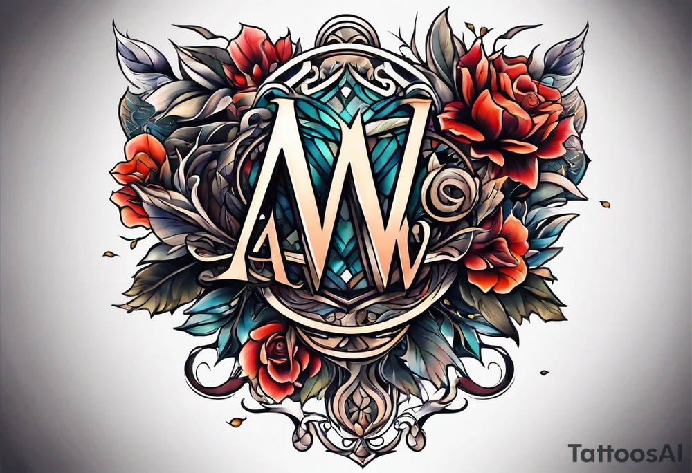 the letters A W R tattoo idea